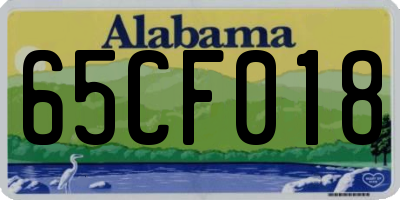 AL license plate 65CF018