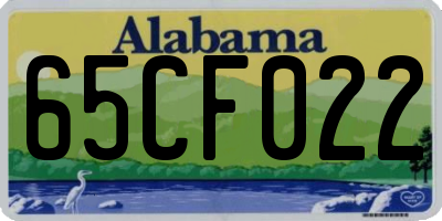 AL license plate 65CF022