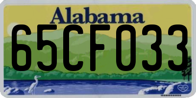 AL license plate 65CF033