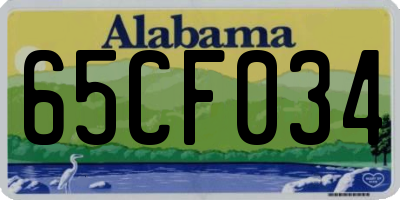 AL license plate 65CF034