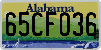 AL license plate 65CF036