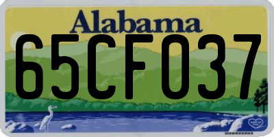 AL license plate 65CF037