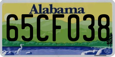 AL license plate 65CF038