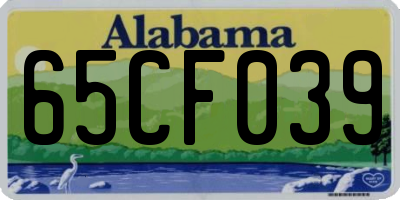 AL license plate 65CF039