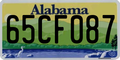 AL license plate 65CF087