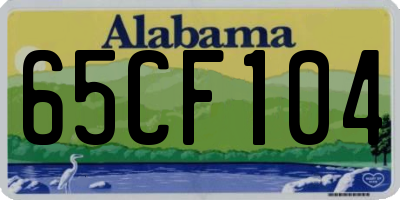 AL license plate 65CF104