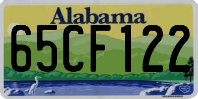 AL license plate 65CF122