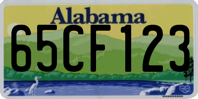 AL license plate 65CF123