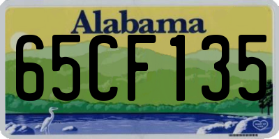 AL license plate 65CF135