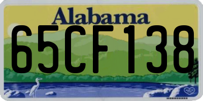 AL license plate 65CF138