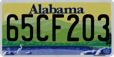 AL license plate 65CF203
