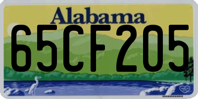AL license plate 65CF205