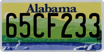 AL license plate 65CF233