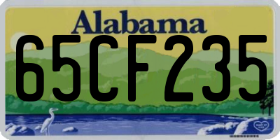 AL license plate 65CF235