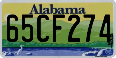 AL license plate 65CF274