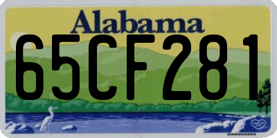 AL license plate 65CF281