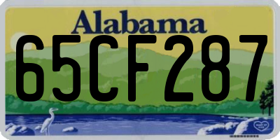 AL license plate 65CF287