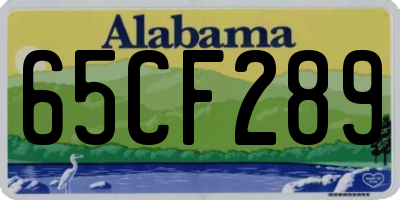 AL license plate 65CF289