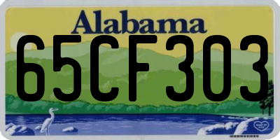 AL license plate 65CF303