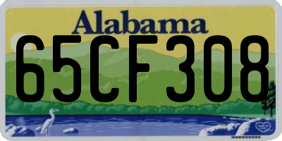 AL license plate 65CF308