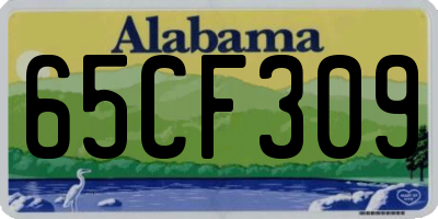 AL license plate 65CF309