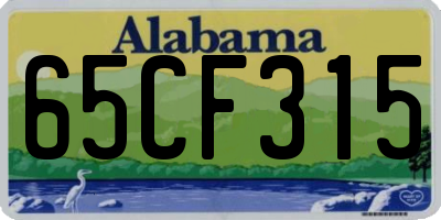 AL license plate 65CF315