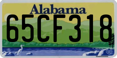 AL license plate 65CF318