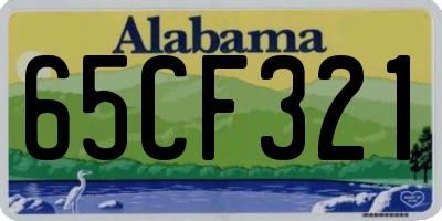 AL license plate 65CF321