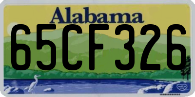 AL license plate 65CF326