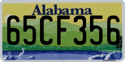 AL license plate 65CF356