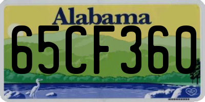 AL license plate 65CF360