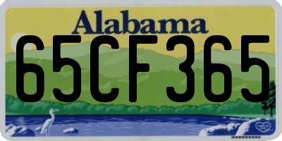 AL license plate 65CF365