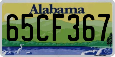 AL license plate 65CF367