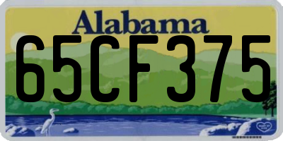 AL license plate 65CF375