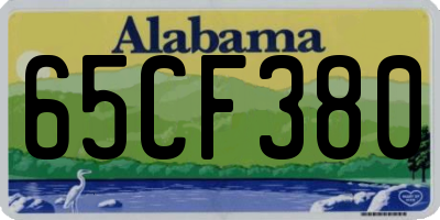 AL license plate 65CF380