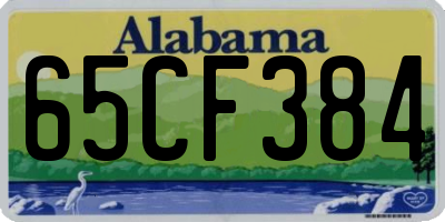 AL license plate 65CF384