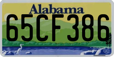 AL license plate 65CF386