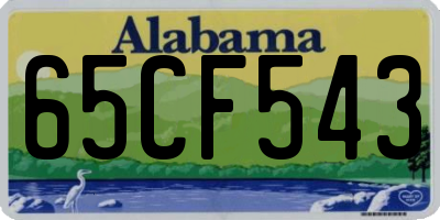 AL license plate 65CF543