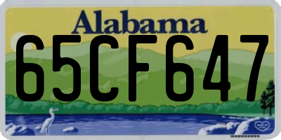 AL license plate 65CF647