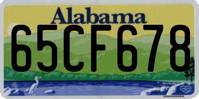 AL license plate 65CF678
