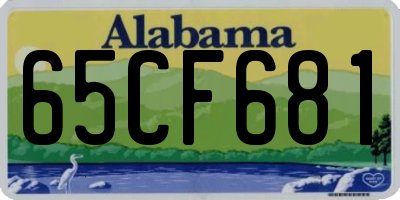 AL license plate 65CF681