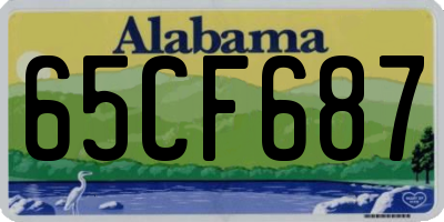 AL license plate 65CF687