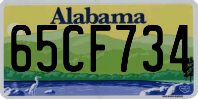 AL license plate 65CF734