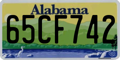 AL license plate 65CF742