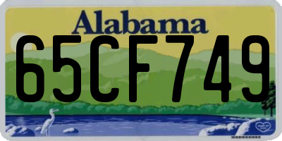 AL license plate 65CF749