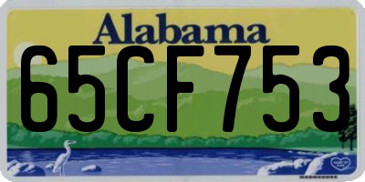 AL license plate 65CF753
