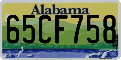 AL license plate 65CF758