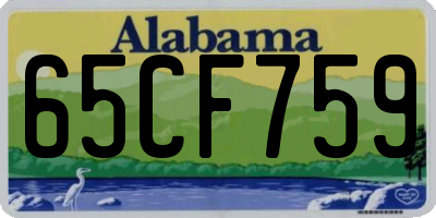 AL license plate 65CF759