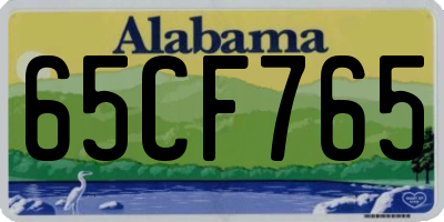 AL license plate 65CF765