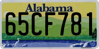 AL license plate 65CF781
